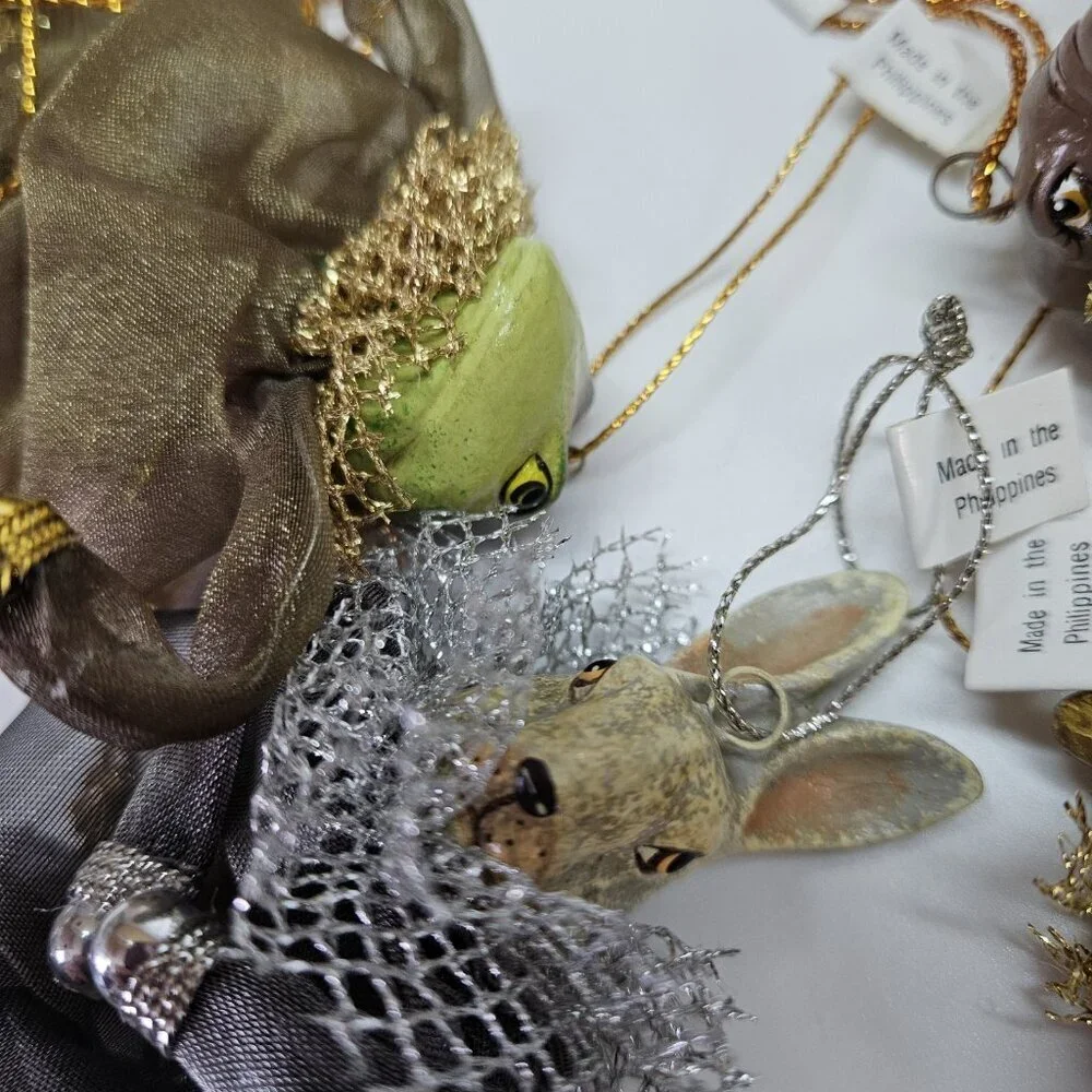 NEW VINTAGE Katherine's Collection 8 Animal Bag Charm Ornament Lot Wayne Kleski